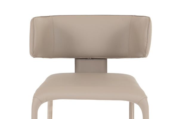 VIG Furniture Odessa Grey Vegan Leather Dining Chair — Contoured Wingback, Slim Metal Legs, Stackable, Ergonomic Comfort VGHM-112-PVC-GRY