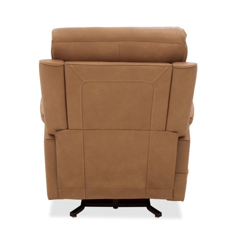 Hooker Furniture Lyra Semi-Aniline Top Grain Leather Power Lift Recliner With Wireless Charging, Cupholder, Lumbar Brown RC622-PHLL4-082