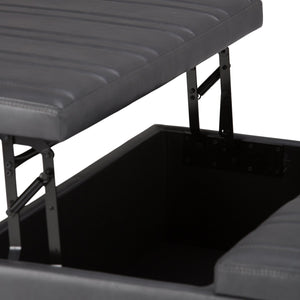 English Elm Ellis Multi-Functional Storage Ottoman – Stylish Stone Grey Coffee Table With Hidden Compartment B136P159161