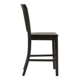 Homelegance By Top-Line Juliette Slat Back Wood Counter Height Chairs (Set of 2) Black Rubberwood