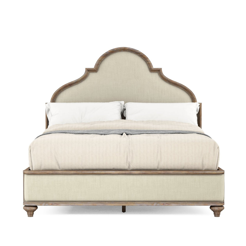 A.R.T. Furniture Architrave Elegant Bed With Cedar-lined Storage, Decorative Panels, And Fluted Roman Columns Brown Material, Pine Solids And Veneer,Foam,Fabric 277126-2608