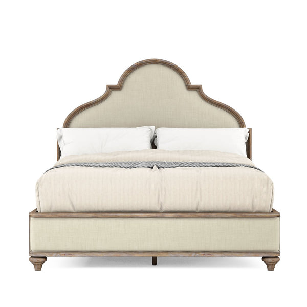 A.R.T. Furniture Architrave Elegant Bed With Cedar-lined Storage, Decorative Panels, And Fluted Roman Columns Brown Material, Pine Solids And Veneer,Foam,Fabric 277126-2608