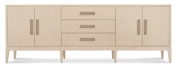 Hooker Furniture Westwood Polished Limestone Credenza With Quartered Oak Veneers, Radiance Hardware & Cable Management 6133-55486-80