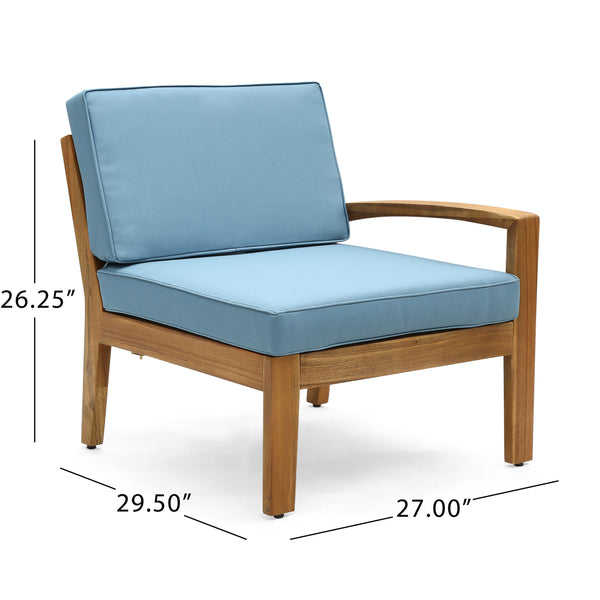 English Elm Grenada Outdoor Modular Sectional Solid Acacia Wood Slatted Patio Sofa Set Blue 63887-66388.00-63699.00BLU