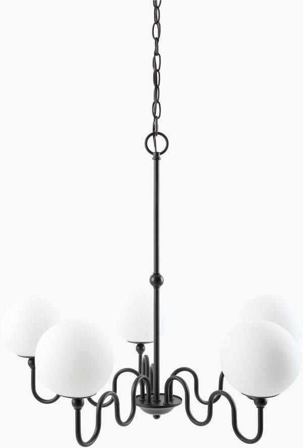 Livabliss Onde Arts and Crafts Iron Chandelier with Glass Shades for Dining Room Entryway ODN-003