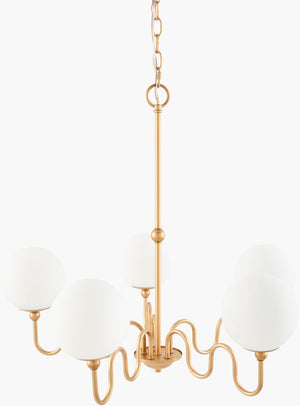 Livabliss Onde Iron and Glass Chandelier Arts and Crafts Style for Dining Room or Foyer ODN-004