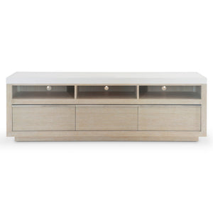 Bernhardt Bernhardt Solaria Low-Profile Entertainment Credenza — 83.9" Dune Wood, Fossil Stone Top, 3 Soft-Close Drawers 310885