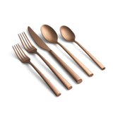 Cambridge Toya 20-Piece Satin Copper Stainless Steel Flatware Set, Dishwasher Safe