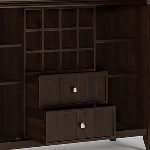 English Elm Bedford Sideboard Buffet With Wine Rack - Elegant Dark Chestnut Brown Storage For Dining Rooms B136P158482