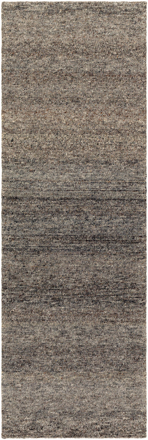 Odessa ODS-2300 2'6" x 8' Runner Handmade Rug ODS2300-268  Black, Charcoal, Dark Brown, Gray, Light Gray Surya
