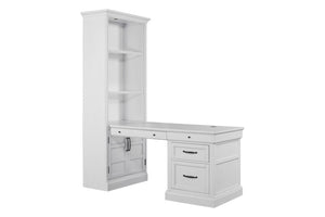 Parker House Shoreham - Effortless White Peninsula Desk Effortless White Acacia Solids / Birch Veneers SHO#480-2-EFW