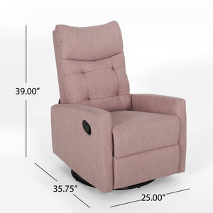 English Elm Christopher Knight Home® - Recliner Swivel Rocker with Glider Function, Push-Back Reclining Chair for Living Room & Nursery Blush 65354.00LBLSH