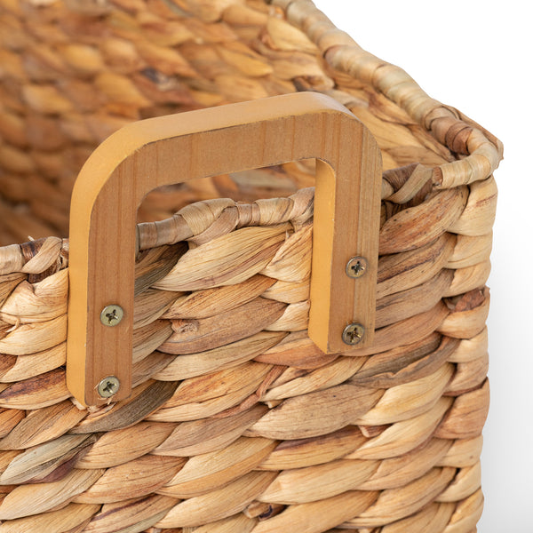 Woven Water Hyacinth Rectangle Storage Basket EAW20617 Park Hill
