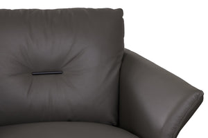 Porter Designs Porter Virgo Swivel Accent Chair In Gray Leather - Mid-century Modern Design With Flared Arms Gray Leather 12-204-02t-0239-kit