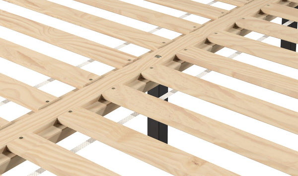 English Elm Steve Silver - Nix King Platform Bed Black with 6.5" Underbed Storage, 28-Slat Dual-Zone Support & Scratch-Proof Feet B081P156988