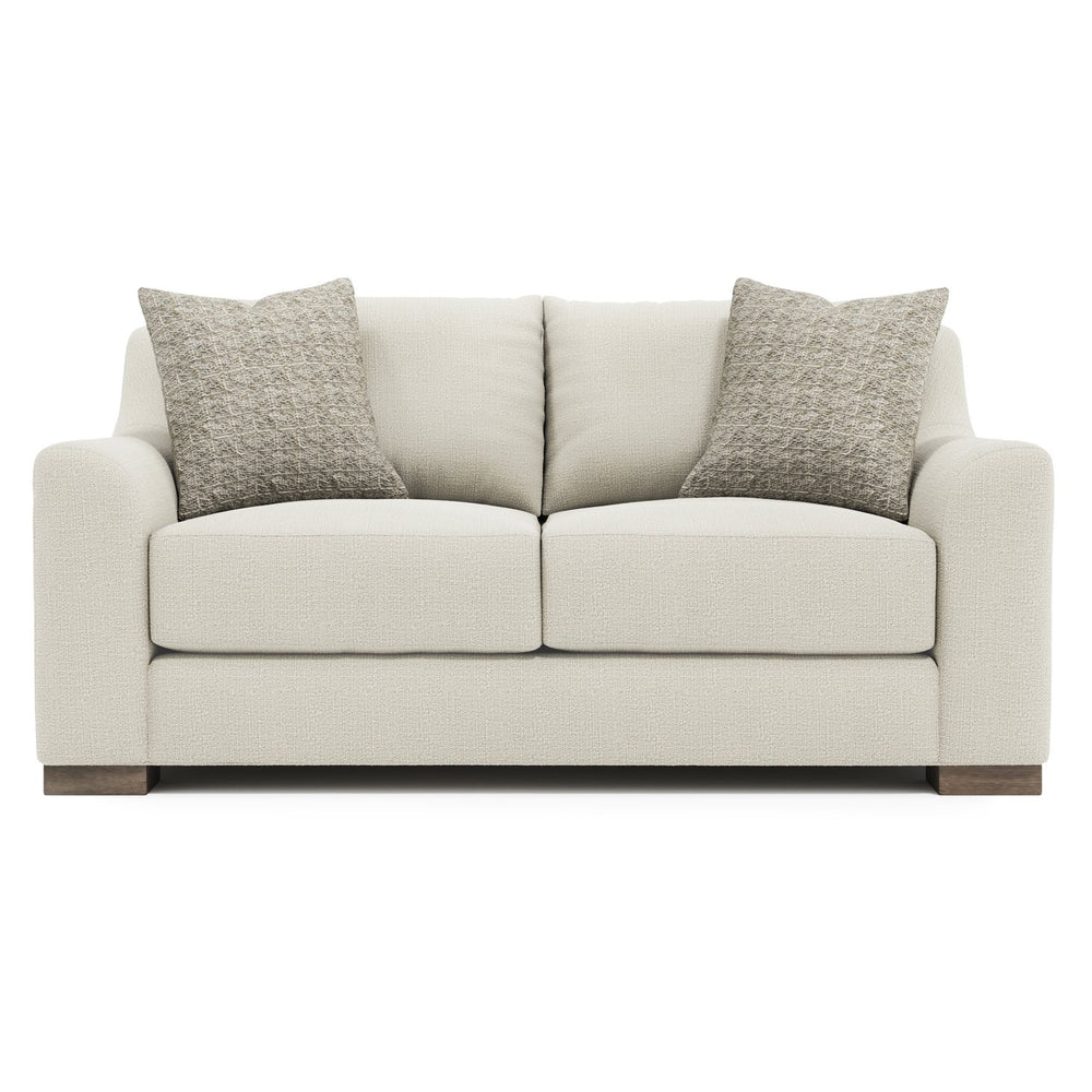 Bernhardt Bernhardt Gabi Loveseat In Luxe Bouclé Fabric — Curved Transitional Design, Plush Cushions & Wood Feet - Made to Order P7085B