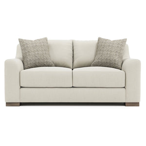 Bernhardt Bernhardt Gabi Loveseat In Luxe Bouclé Fabric — Curved Transitional Design, Plush Cushions & Wood Feet - Made to Order P7085B