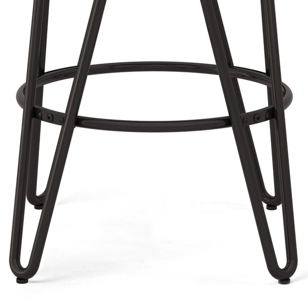 English Elm Simeon 24" Industrial Counter Height Stool With Solid Elm Seat & Black Metal Hairpin Legs - Stylish! B136P159607-GIGA