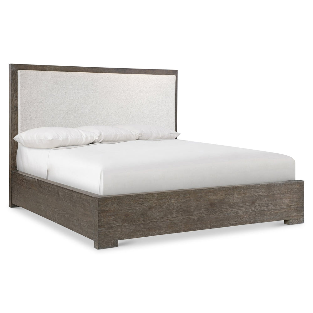 Bernhardt Bernhardt Outline Panel Bed Queen — Wire-Brushed Oak Cassel Finish, Upholstered Headboard Comfort, Modern Design K2215