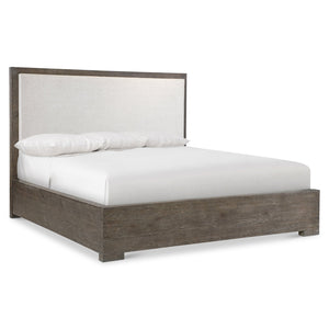 Bernhardt Bernhardt Outline Panel Bed Queen — Wire-Brushed Oak Cassel Finish, Upholstered Headboard Comfort, Modern Design K2215