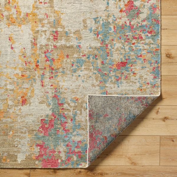 Odyssey ODY-2302 8' x 10' Handmade Rug ODY2302-810  Olive, Tan, Teal, Peach, Rust, Fuchsia Surya