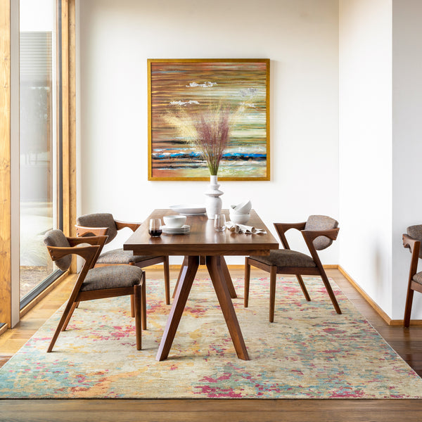 Odyssey ODY-2302 8' x 10' Handmade Rug ODY2302-810  Olive, Tan, Teal, Peach, Rust, Fuchsia Surya