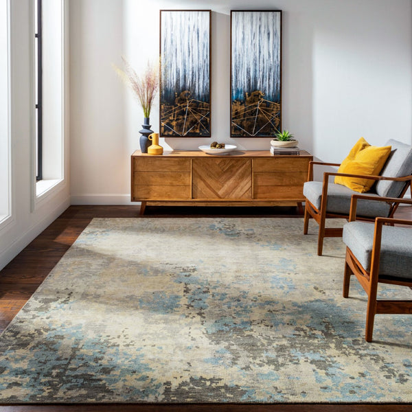 Surya Odyssey Handmade Wool Rug - 2' X 3' Modern Minimalist Design For A Luxurious Home Atmosphere Denim Wool Ody2305-23