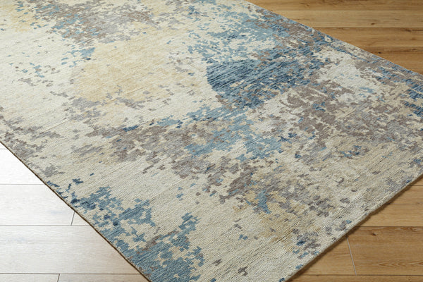 Odyssey ODY-2307 9' x 12' Handmade Rug ODY2307-912  Wheat, Charcoal, Light Olive, Denim, Dark Green Surya