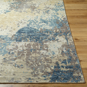 Odyssey ODY-2307 9' x 12' Handmade Rug ODY2307-912  Wheat, Charcoal, Light Olive, Denim, Dark Green Surya
