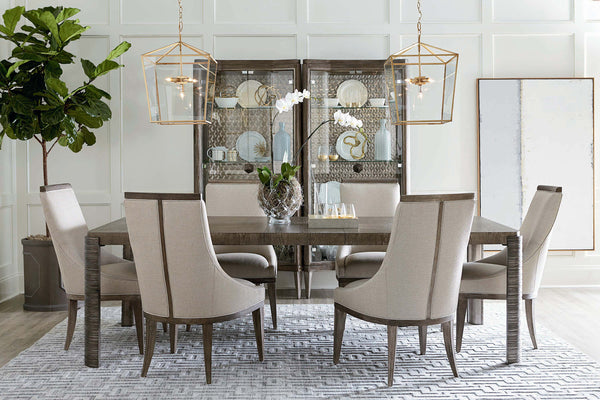 A.R.T. Furniture Geode Gem Sling Dining Chair - Contemporary Comfort With Kona Finish And Stylish Exposed Wood Details Gray, Brown Pine Solids And Flat Cut Oak Veneers 238204-2303