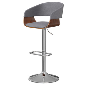 English Elm Lowell Adjustable Swivel Bar Stool - Light Grey Linen Upholstery, Mid-Century Modern Design & Comfort B136P158833