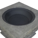 Christopher Knight Home® - Noble House - Mia Outdoor 32" Wood Burning Light-Weight Concrete Square Fire Pit