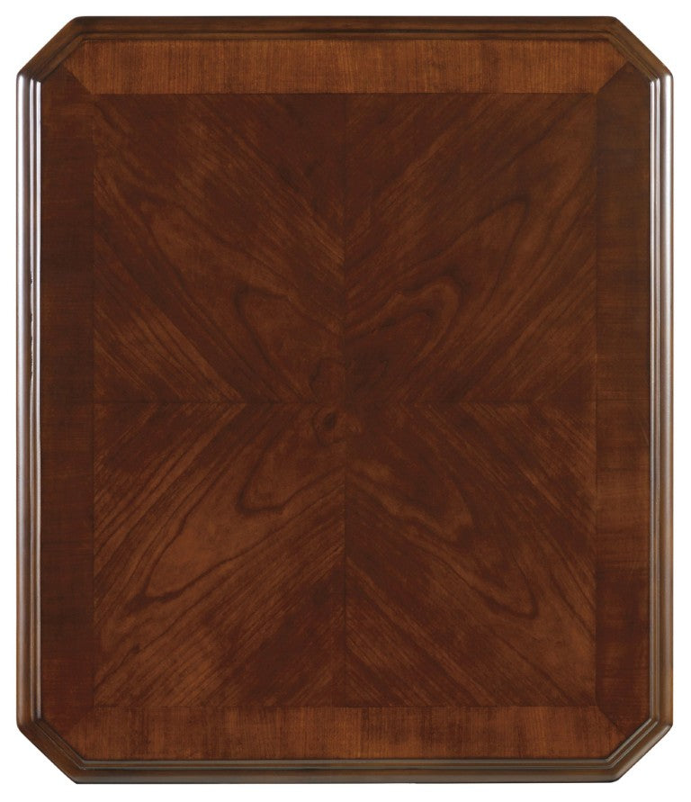 Hooker Furniture Brookhaven Distressed Cherry End Table With Drawer & Shelf, Classic Fluted Legs, Timeless Accent 281-80-113