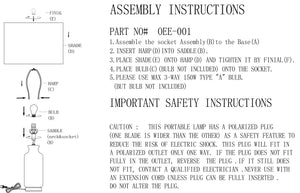 Surya Oconee Modern 26" Accent Table Lamp - Chic Steel & Glass Design For Stylish Home Illumination Body, Cream,Base, Metallic ,Brass,Shade, White,Finial, Metallic ,Brass,Harp, Metallic ,Brass,Cord, Translucent Glass,Steel,Linen,Iron Oee-001