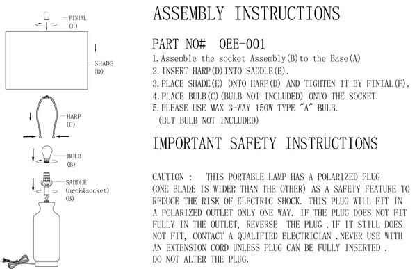 Surya Oconee Modern 26" Accent Table Lamp - Chic Steel & Glass Design For Stylish Home Illumination Body, Cream,Base, Metallic ,Brass,Shade, White,Finial, Metallic ,Brass,Harp, Metallic ,Brass,Cord, Translucent Glass,Steel,Linen,Iron Oee-001