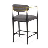 Christopher Knight Home® - Noble House - Elmore Modern Fabric Upholstered Iron 25 Inch Counter Stools (Set Of 2)