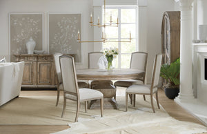 Hooker Furniture Castella 72-Inches Round Urn Table - Antique Slate Pedestal Dining Table Seats 8, Distressed Resort Charm 5878-75213-80