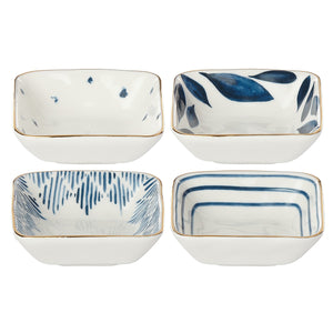 Lenox Blue Bay 4-Piece Stacking Dip Bowl Set Blue, WHITE PORCELAIN 890208