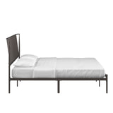 Homelegance By Top-Line Dante Metal Platform Bed with Curved Metal Headboard Dark Bronze Metal