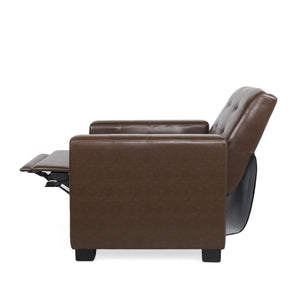 English Elm Christopher Knight Home® - RECLINER ergonomic PU leather lounge chair with plush padding and supportive design for home comfort and style Dark Brown 71978.00PUDBRN