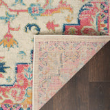 Nourison Passion PSN25 Machine Made Power-loomed Ornamental Border Indoor Only Bohemian Vintage Rug Ivory Pink, Ivory Pink 100% Polypropylene 99446748119