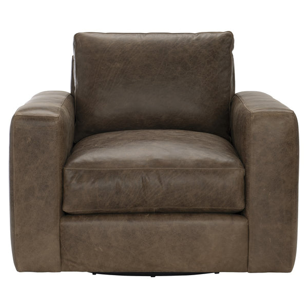Bernhardt Bernhardt Dawkins Top-Grain Leather Swivel Chair — Plush Cushion, Wide Track Arms, 360° Rotation Comfort 922SLO