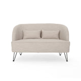 Christopher Knight Home® - Noble House - Nilton Modern Fabric Loveseat with Hairpin Legs