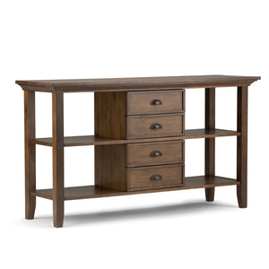 English Elm Redmond Console Sofa Table - Rustic Solid Wood Design With Storage & Unique Natural Charm B136P158102-GIGA