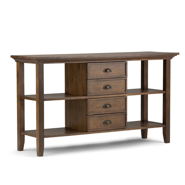 English Elm Redmond Console Sofa Table - Rustic Solid Wood Design With Storage & Unique Natural Charm B136P158102-GIGA