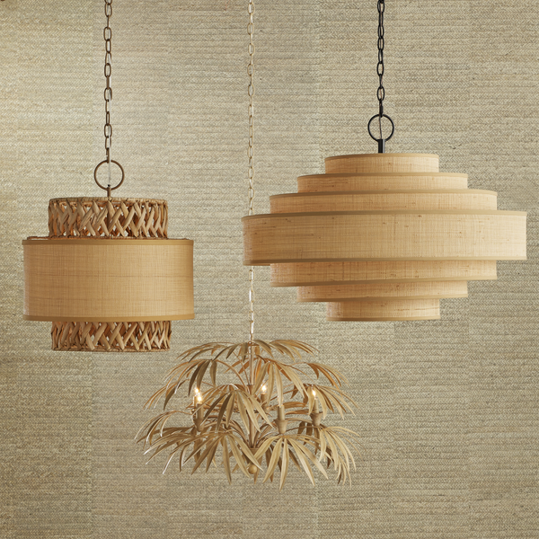 Isola Pendant Light - Elegant Wrought Iron & Natural Water Hyacinth Design for Contemporary Spaces