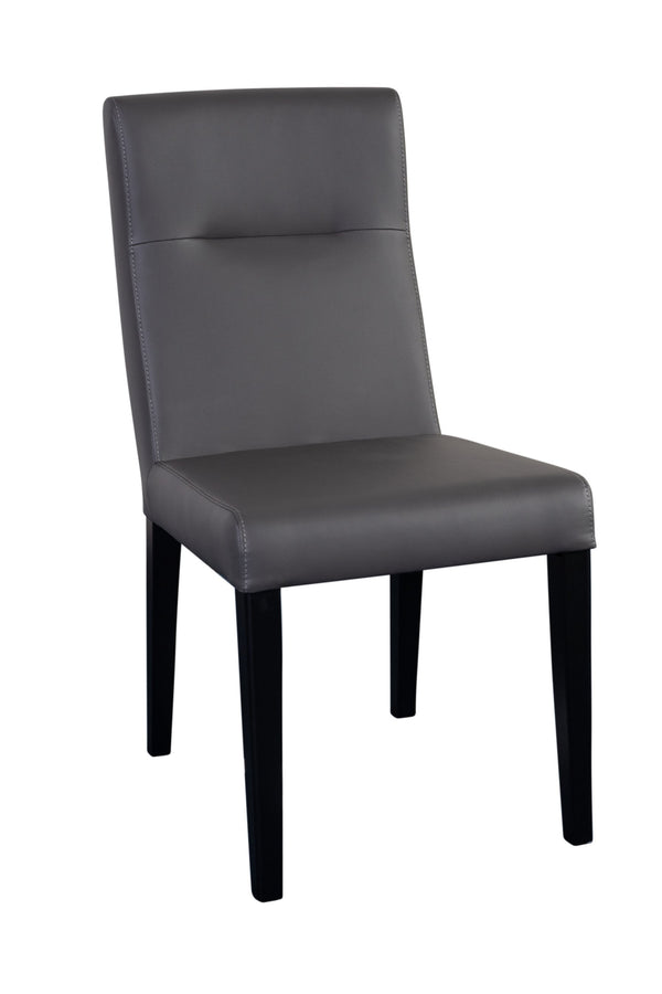 Porter Designs Porter Verona Contemporary Dining Chairs (Set Of 2) - Stylish Gray Faux Leather With Black Legs Gray Fabric 07-204c-02-552