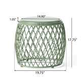 Christopher Knight Home® - Noble House - Alamera Outdoor 19 Inch Diameter Lattice Iron Side Table