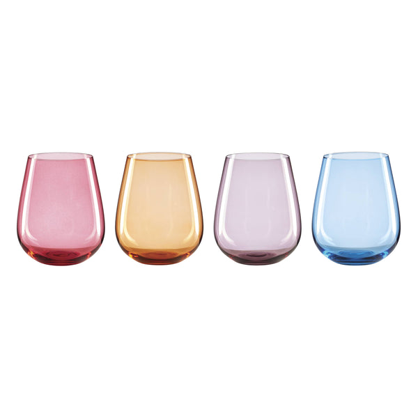 Lenox Oneida True Colors Stemless Wine Glasses, Set of 4 Multi, MULTI GLASS,CRYSTAL 895931