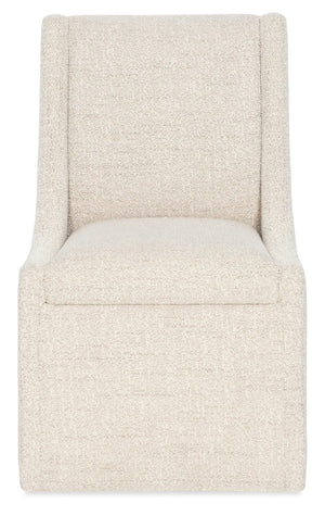 Hooker Furniture Eleana Fully Upholstered Castered Side Chair In Beige Fabric With Low Sloped Arms & Smooth Casters 7252-75810-405